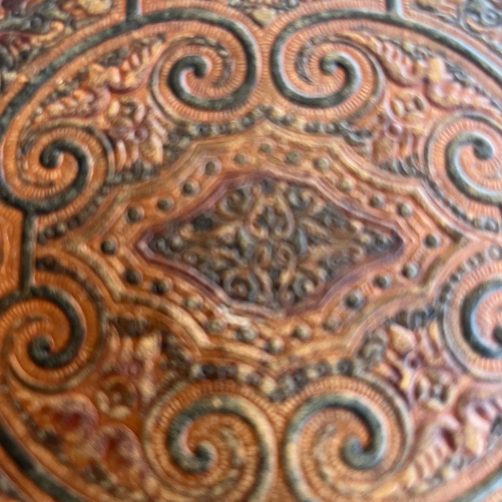 Leather Tooled Wallet Clutch in Brown - Picture 2 of 6